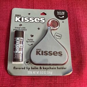 Kisses Flavored Lip Balm with Silver Keychain Holder